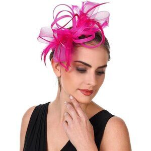 Fascinators Hat Flower St07-fuschia